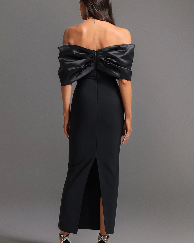The Starburst Sequin Off-Shoulder Maxi Dress