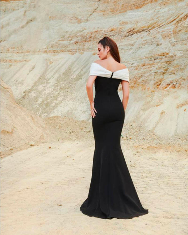 The Crystal Bow Off-Shoulder Mermaid Gown