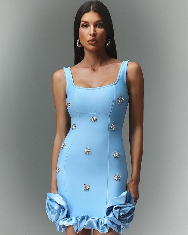 Sky Blue Sparkle & Bloom Dress