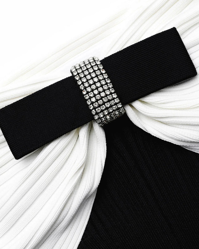 Black & White Off-Shoulder Mermaid Dress