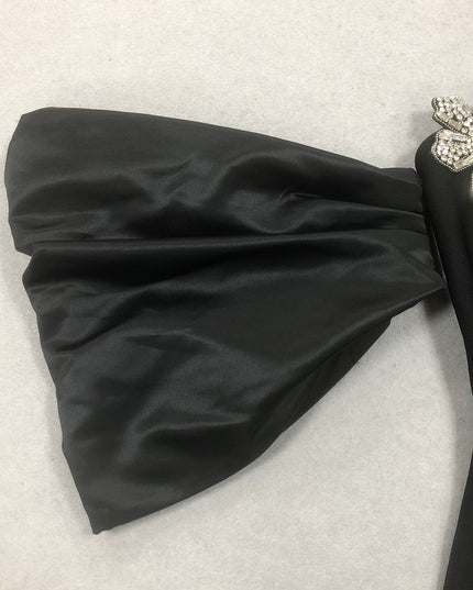 Asymmetric Bloom Crystal Maxi Dress