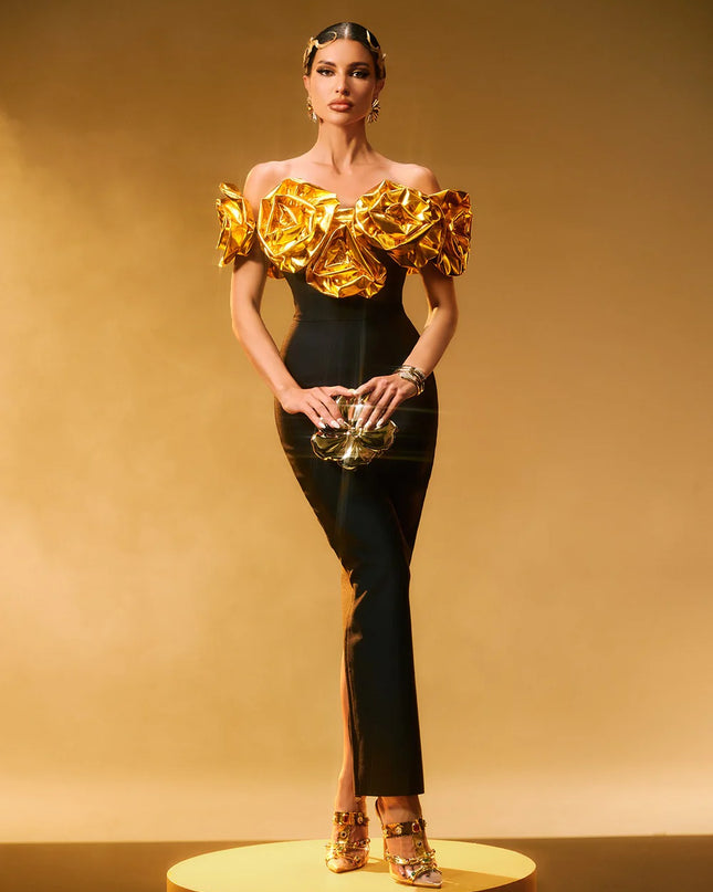Golden Bloom Gown