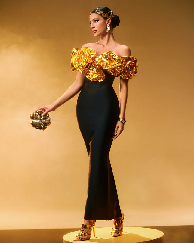 Golden Bloom Gown