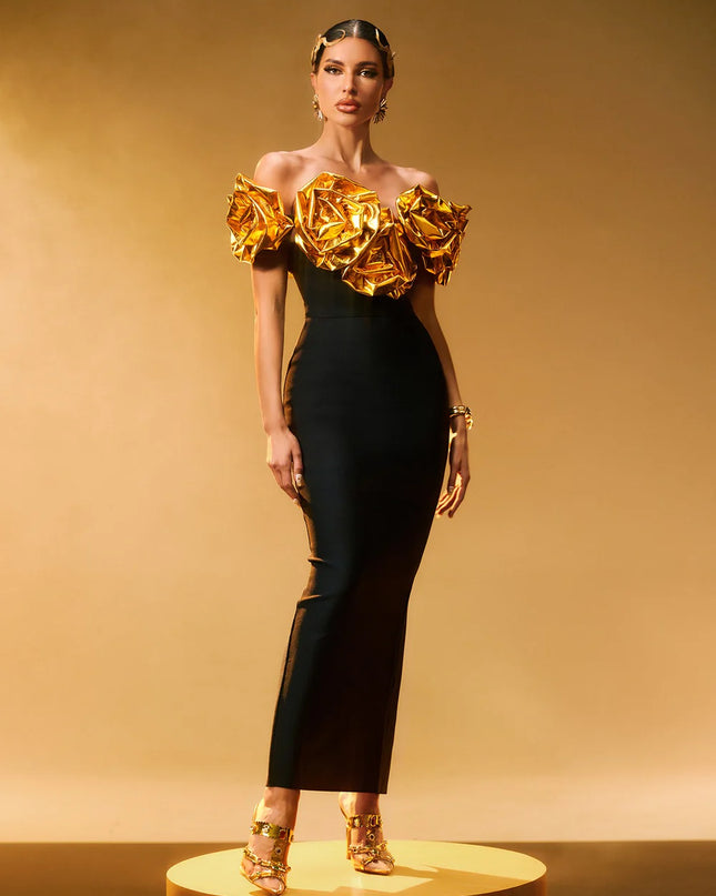 Golden Bloom Gown