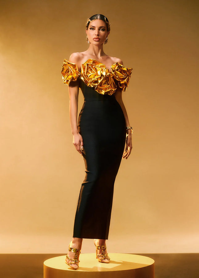 Golden Bloom Gown