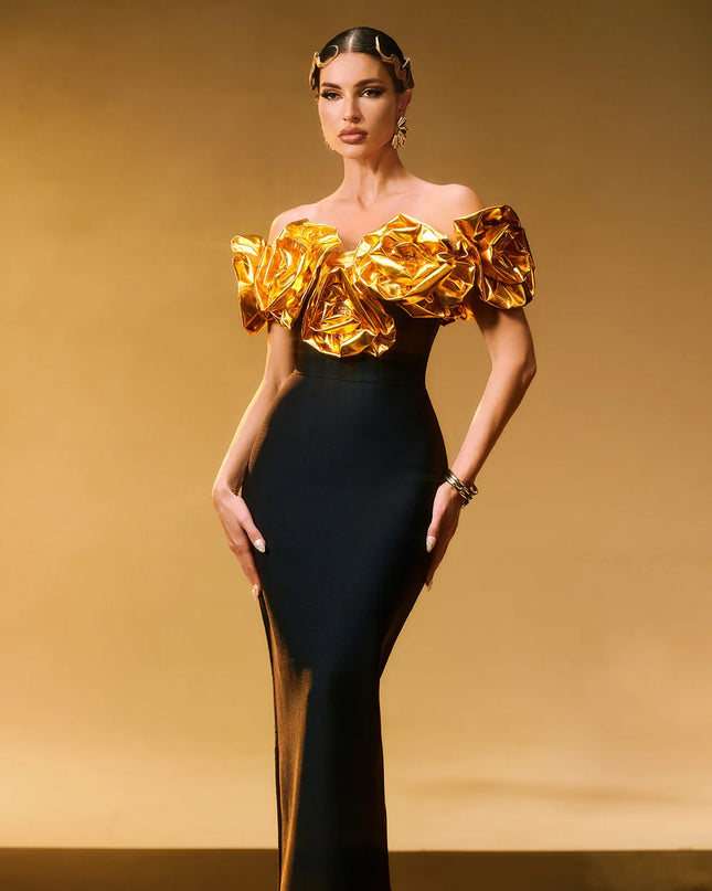 Golden Bloom Gown