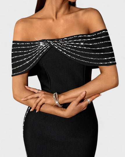Diamanté Drape Maxi Dress