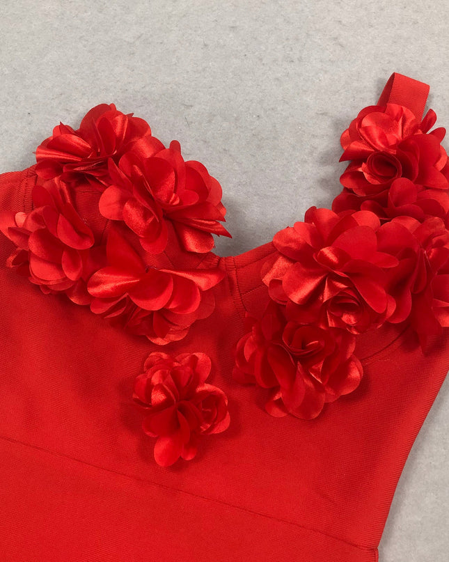Scarlet Floral Mermaid Gown