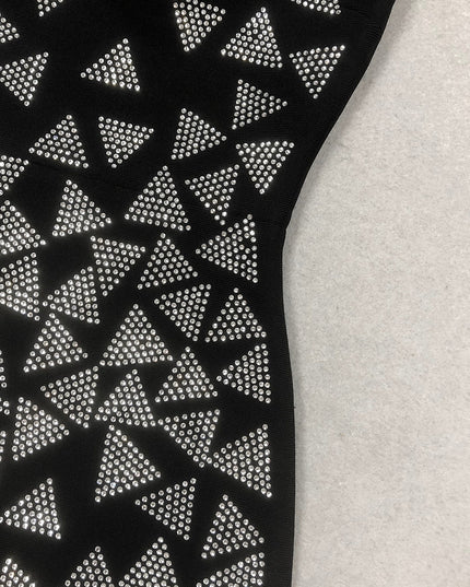 Crystal Triangle-Embellished Cocktail Dress