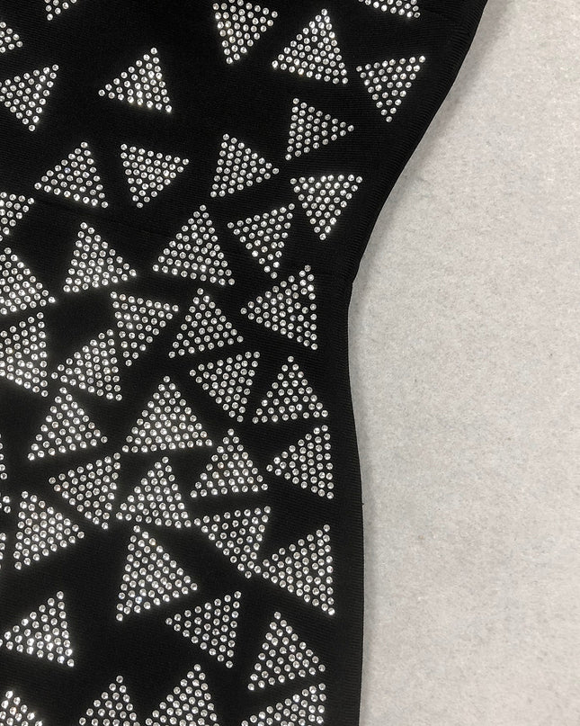 Crystal Triangle-Embellished Cocktail Dress