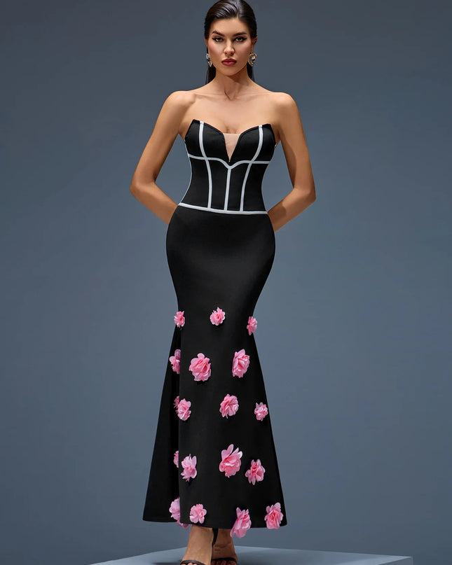 The Midnight Garden Corset Maxi Dress