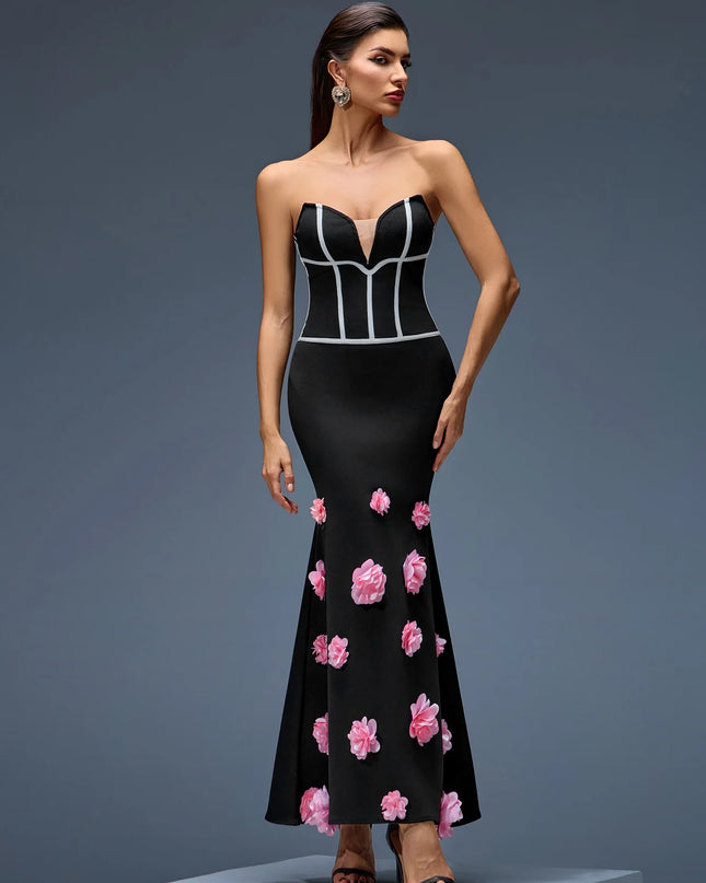 The Midnight Garden Corset Maxi Dress