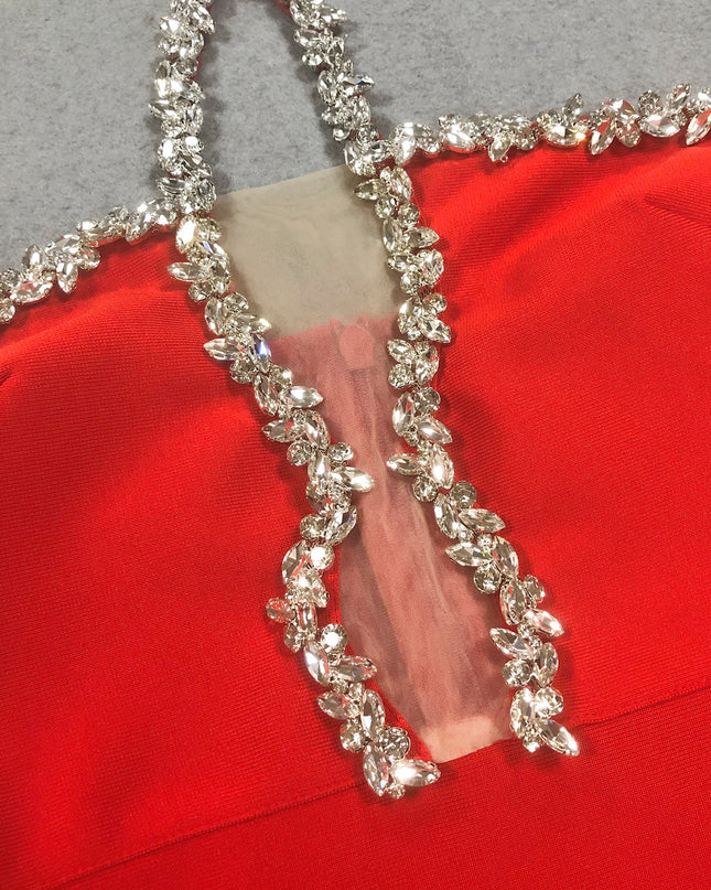 Ruby Crystal Embellished Maxi Dress