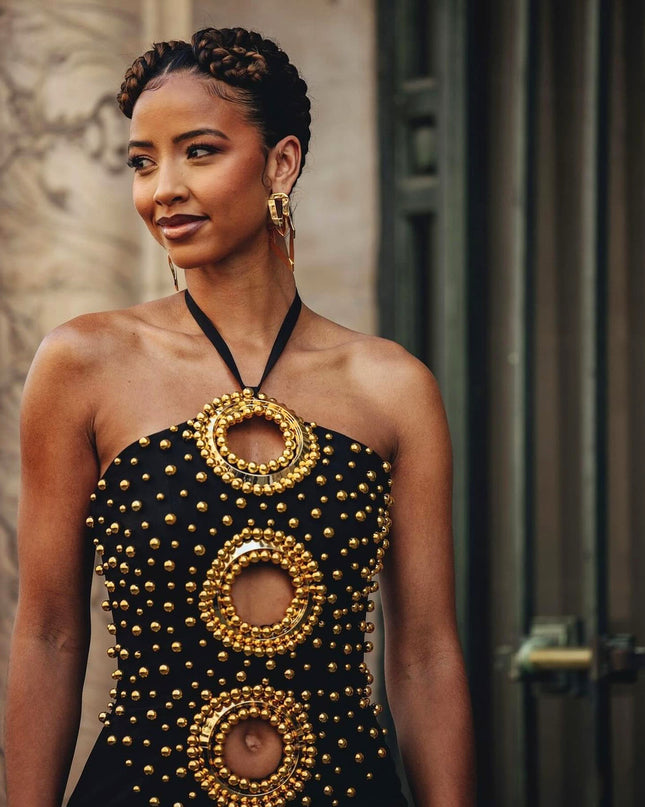 The Gold Stud Halo Gown