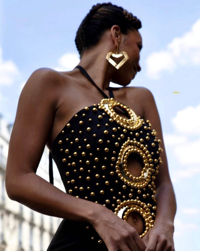 The Gold Stud Halo Gown