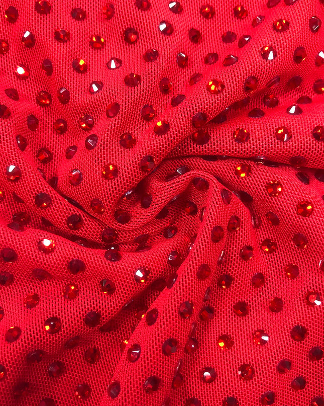 Scarlet Starlight Halter Gown with 3D Floral Collar