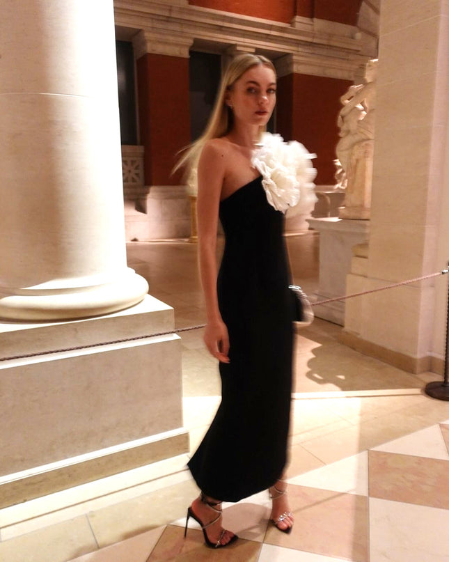 Symphony Pleated One-Shoulder Dress