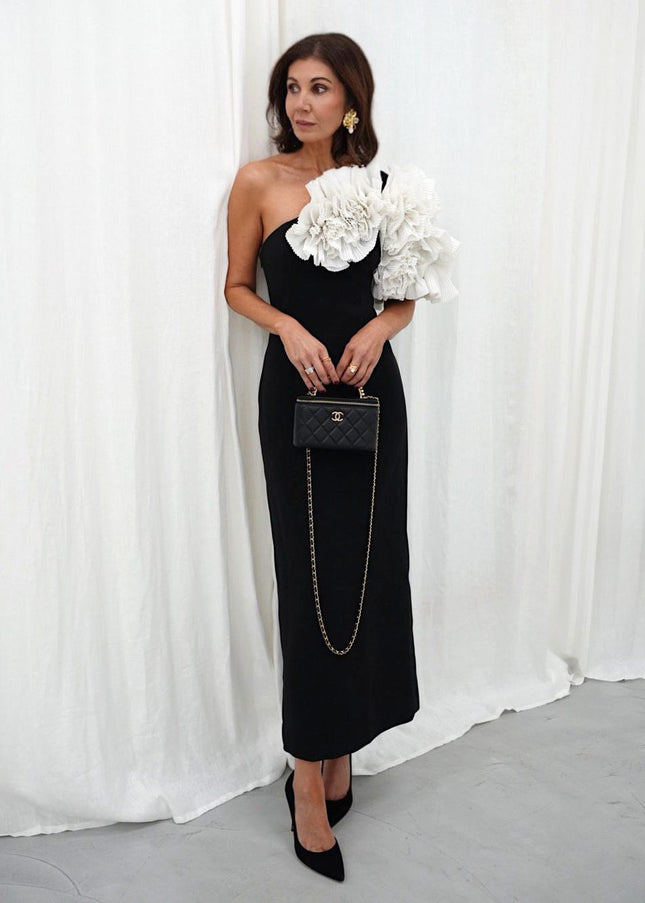 Symphony Pleated One-Shoulder Dress