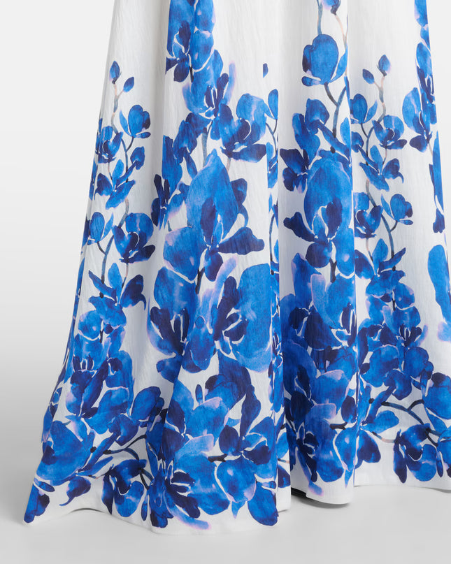 Azure Bloom Halterneck Maxi Dress