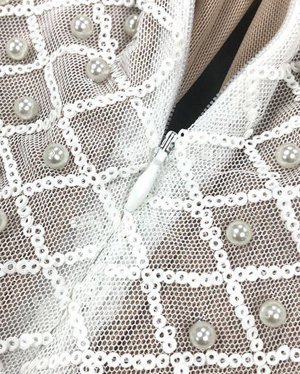The Diamond Mesh Plunge Mini Dress