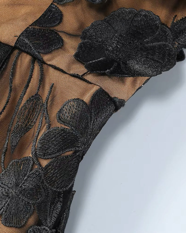 The Black Rose Bustier Maxi Dress