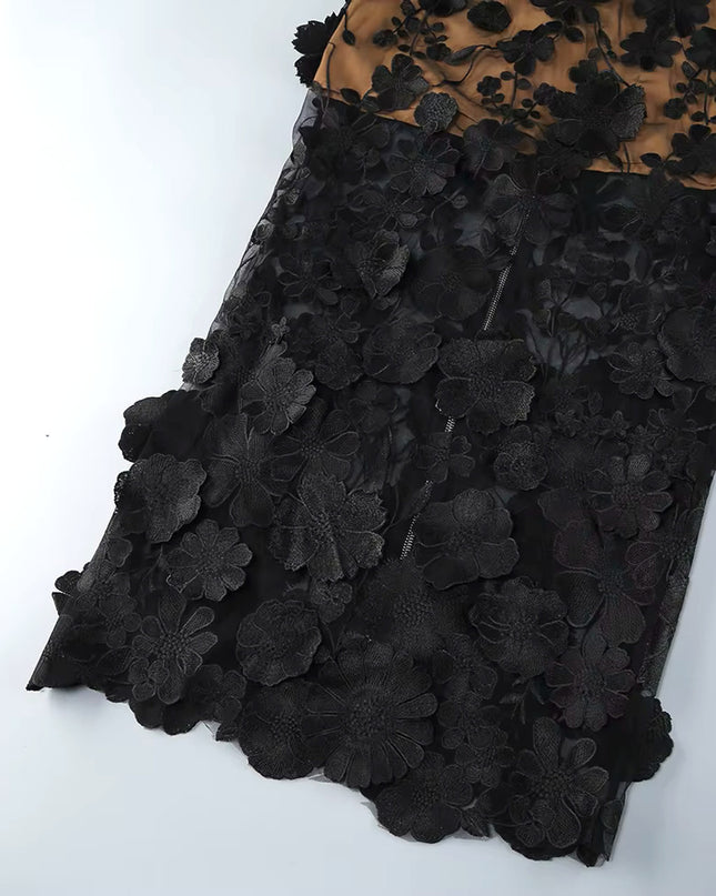 The Black Rose Bustier Maxi Dress