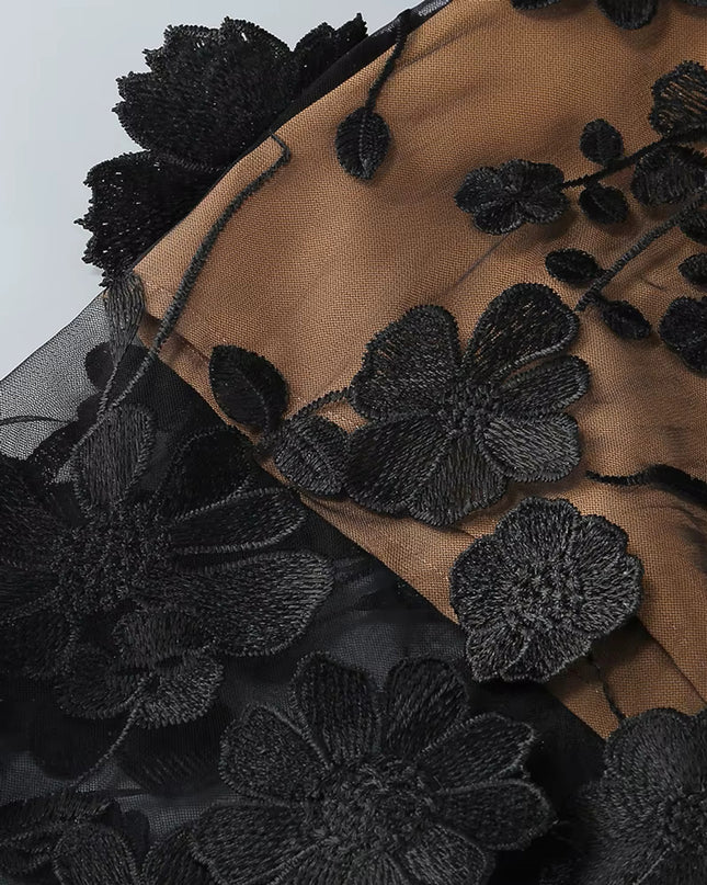 The Black Rose Bustier Maxi Dress