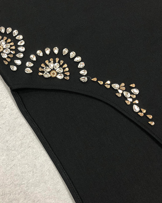 Midnight Sparkle Strapless Formal Gown