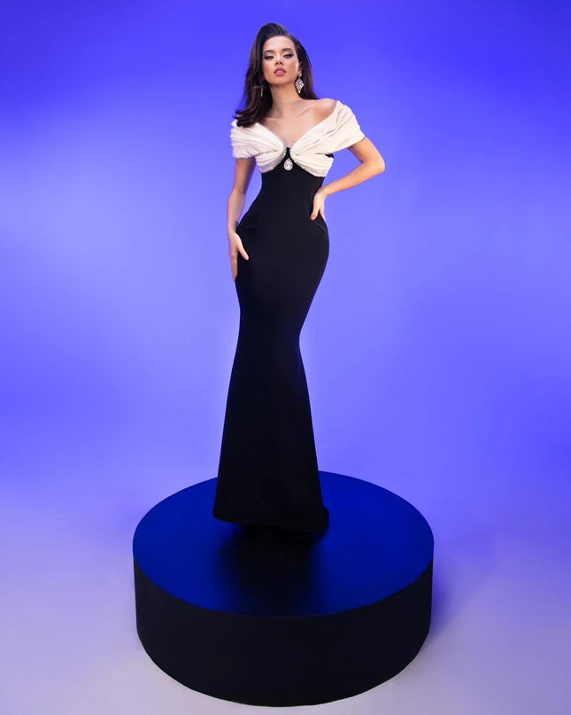 The Crystal Bow Off-Shoulder Mermaid Gown
